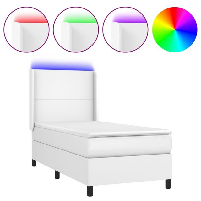 vidaXL Boxspringbett Boxspringbett mit Matratze und LED Kunstleder (90 x 20 günstig online kaufen