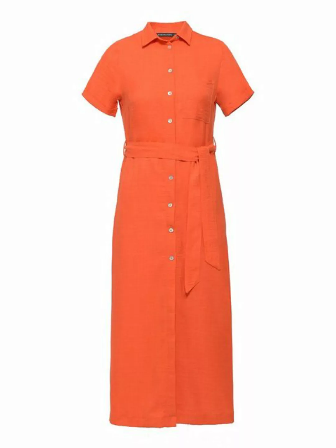 Freshlions Blusenkleid Freshlions Long Button up Dress orange L günstig online kaufen