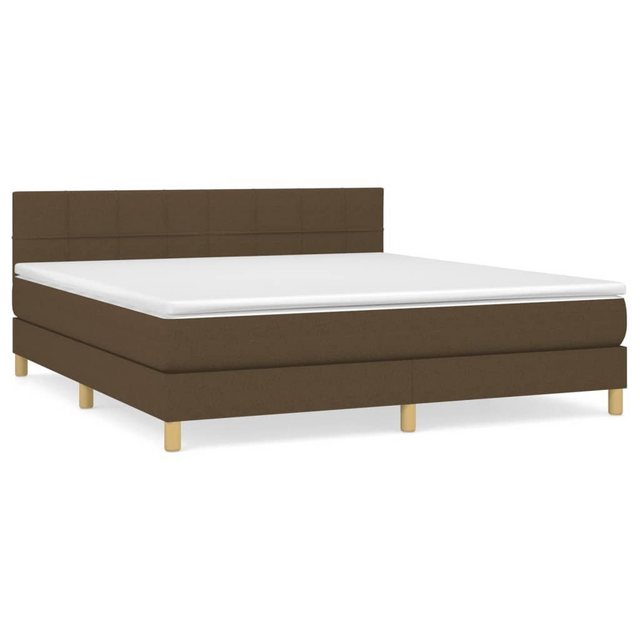 vidaXL Boxspringbett Boxspringbett mit Matratze Dunkelbraun 180x200 cm Stof günstig online kaufen