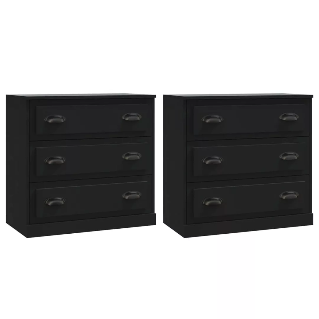 Vidaxl Sideboards 2 Stk. Schwarz Holzwerkstoff günstig online kaufen