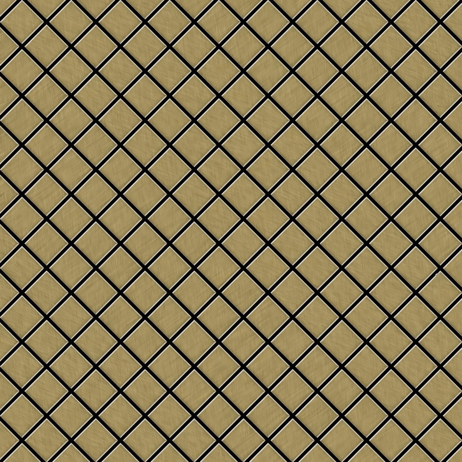 ALLOY Mosaik Fliese Massiv Metall Titan Gebürstet Gold 1,6mm Stark Diamond- günstig online kaufen