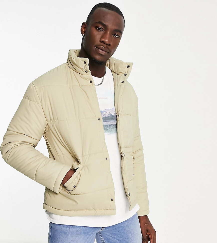 Another Influence Tall – Steppjacke in Ecru-Grau günstig online kaufen