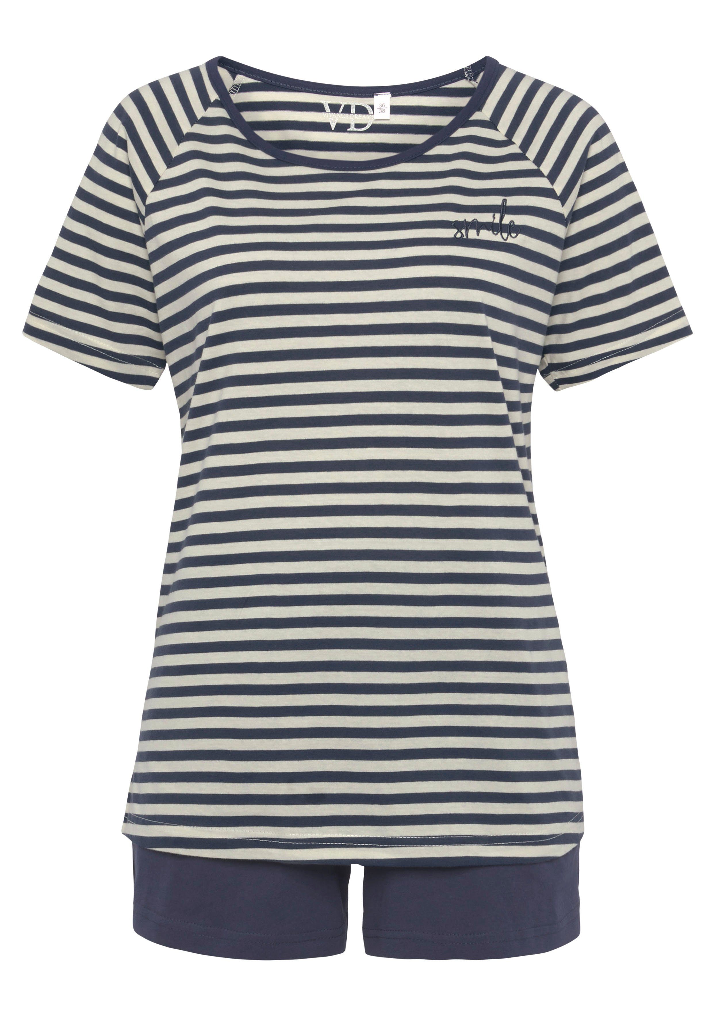 Vivance Dreams Shorty, (2 tlg.), mit schönem Streifenmuster günstig online kaufen