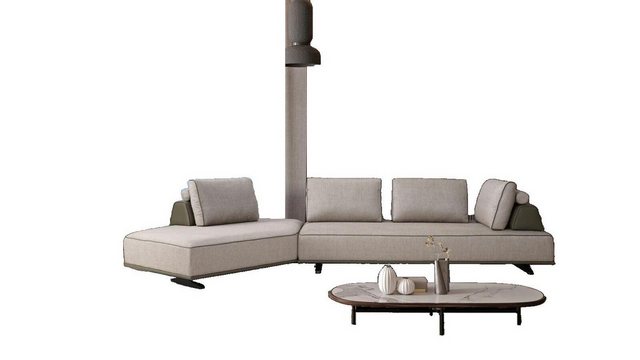 JVmoebel Ecksofa Ecksofa L Form Wohnzimmer Sofa Polstersofa Grau Stoffsofa günstig online kaufen