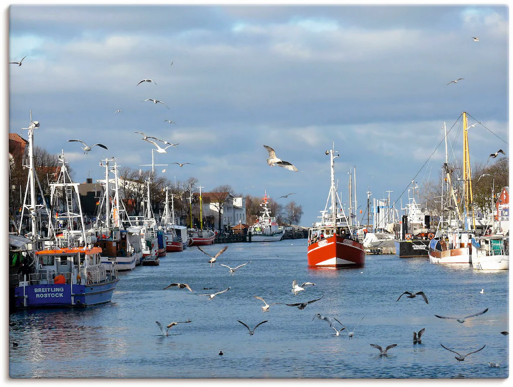 Artland Leinwandbild "Alter Strom in Warnemünde", Boote & Schiffe, (1 St.), günstig online kaufen