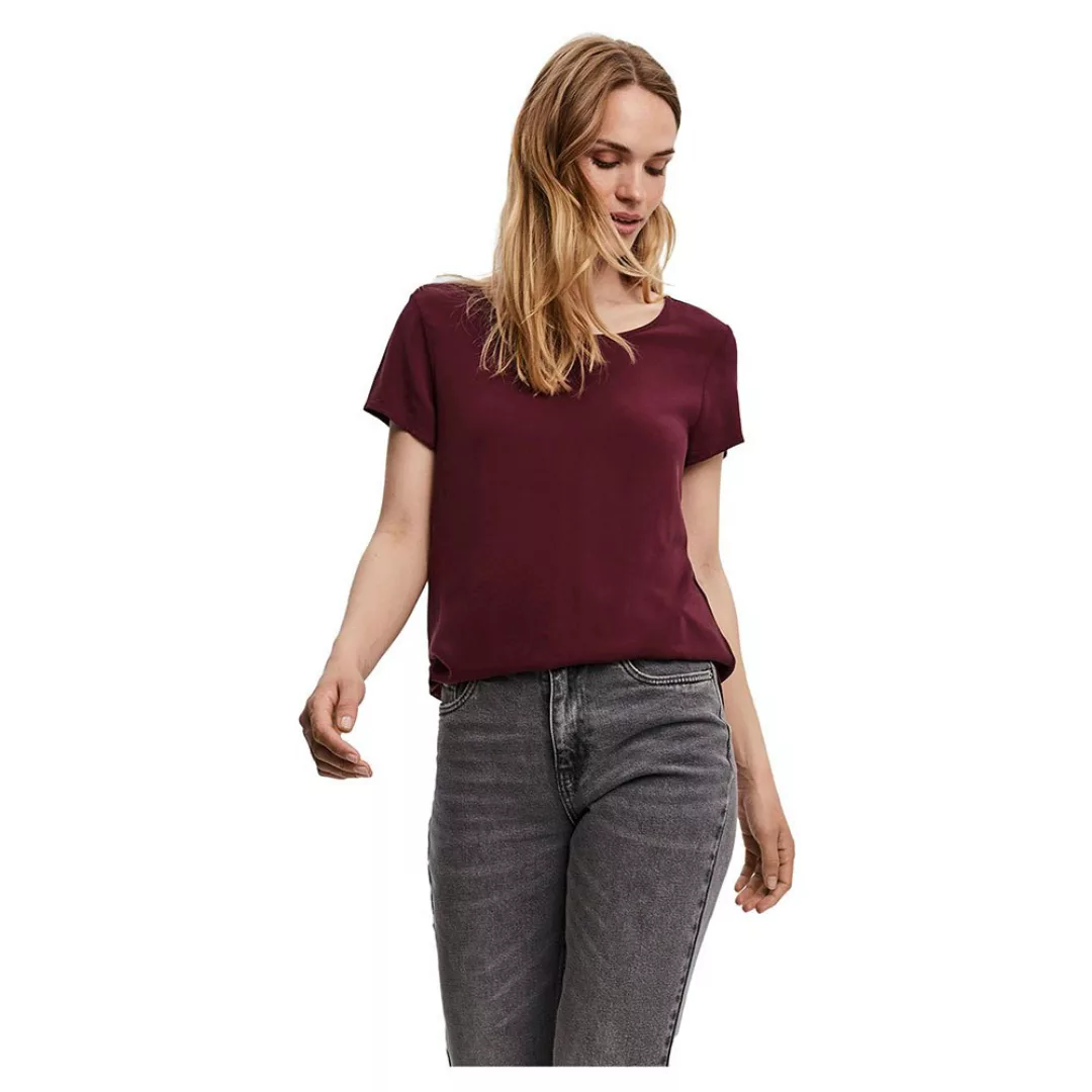 Vero Moda Becca Plain Kurzärmeliges T-shirt S Port Royale günstig online kaufen