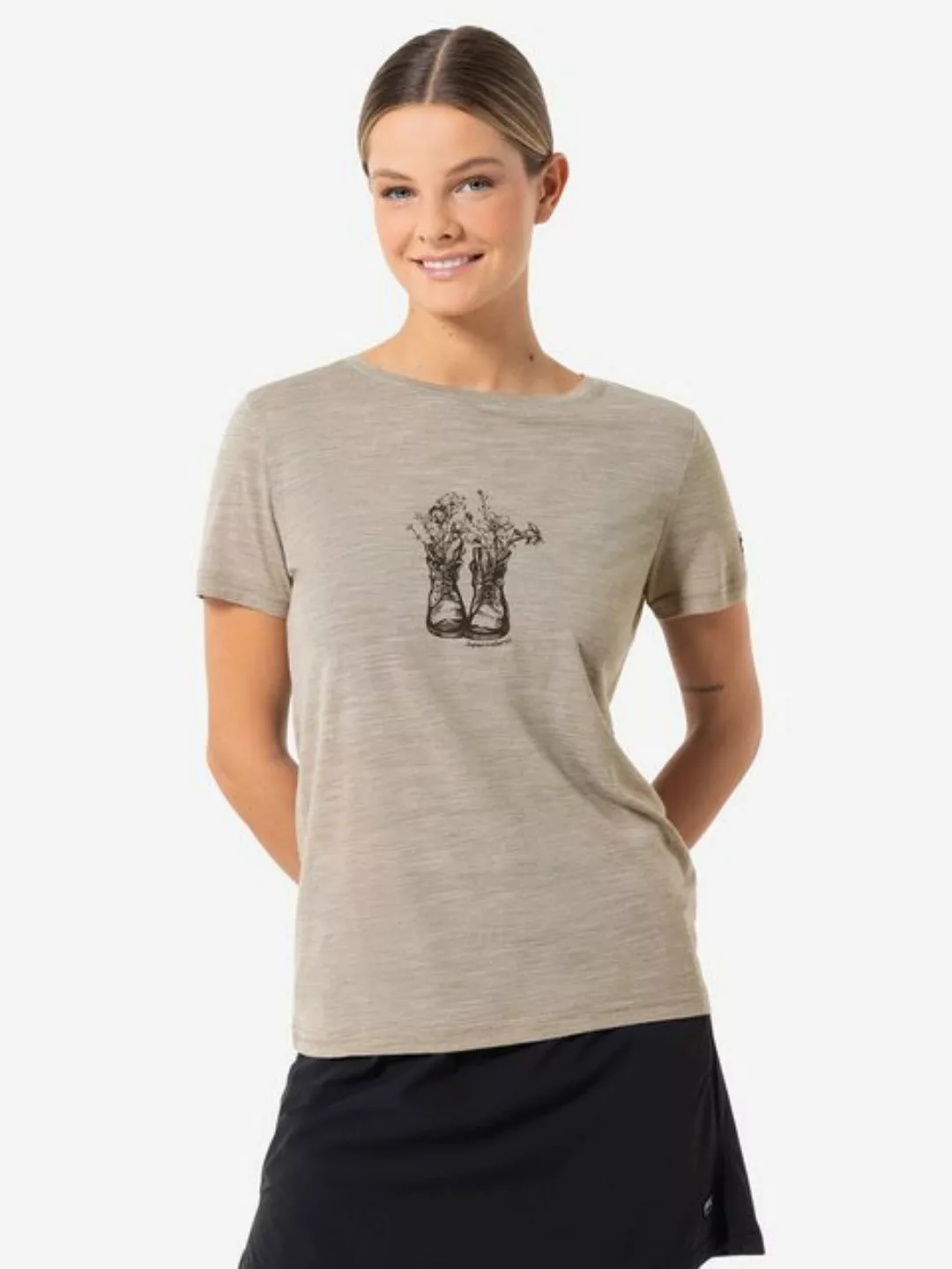 SUPER.NATURAL Print-Shirt Merino T-Shirt W FLOWER BOOTS TEE funktioneller M günstig online kaufen