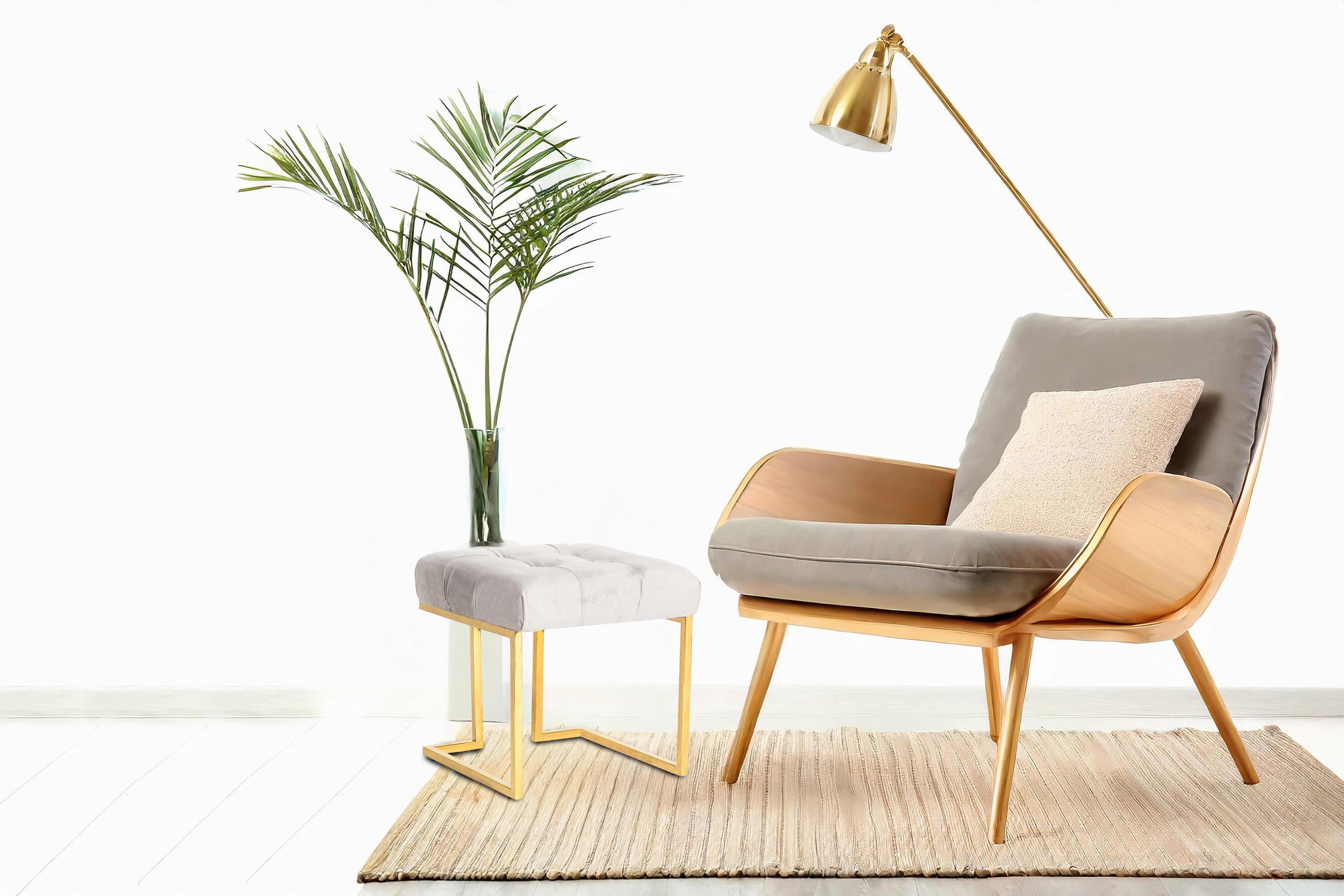 Kayoom Polsterhocker "Hocker Rarity 125, Edler Touch durch goldenes Gestell günstig online kaufen