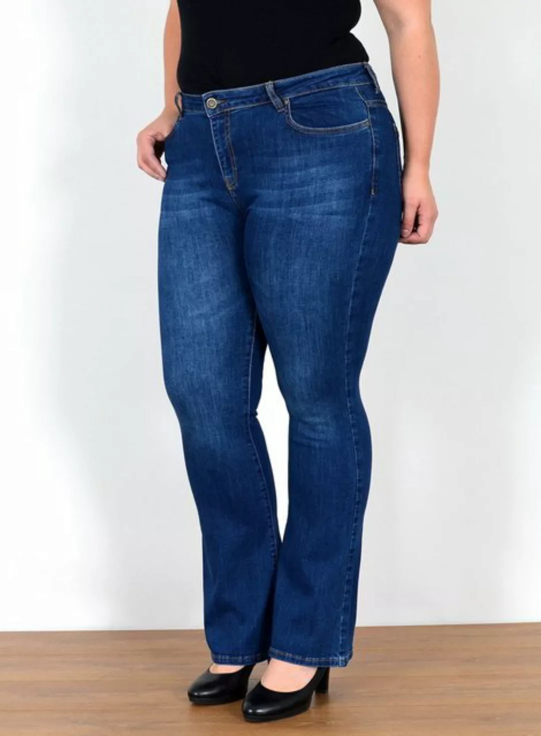 ESRA Bootcut-Jeans Bootcut Jeans Damen High Waist Schlaghose Damen Jeans Fl günstig online kaufen