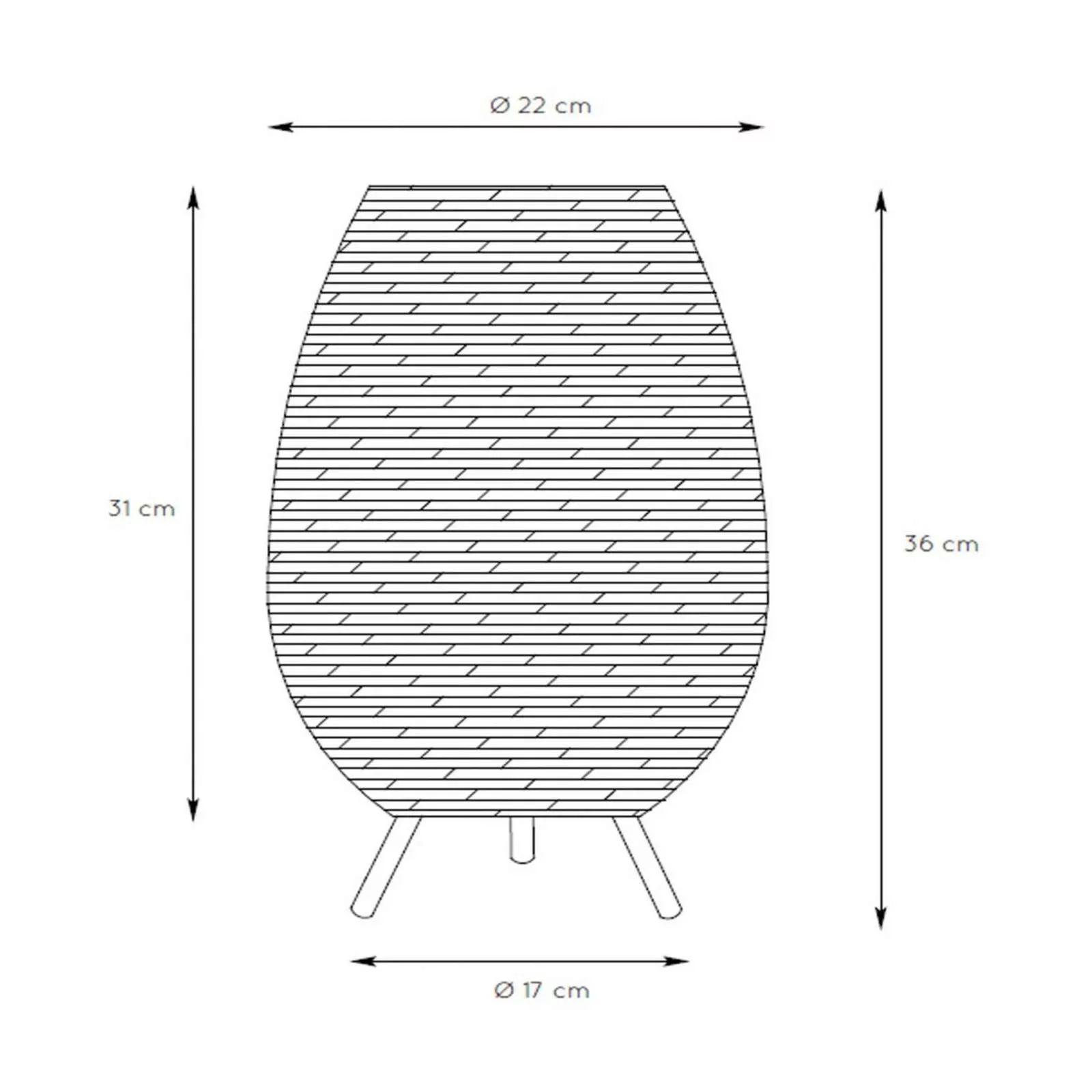 Tischleuchte Colin aus Rattan, Ø22cm schwarz/gold günstig online kaufen