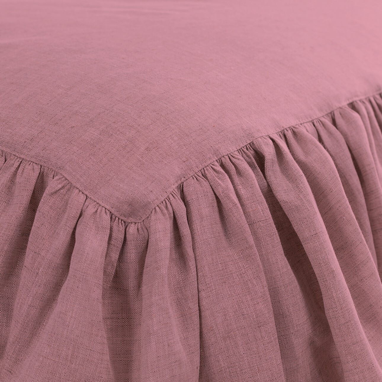 Tagesdecke mit Rüsche Linen Frilly 160x210cm pink, 160 x 210 CM günstig online kaufen