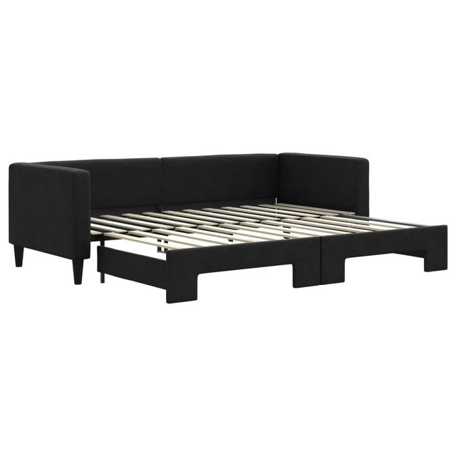 vidaXL Gästebett Gästebett Tagesbett Ausziehbar Schwarz 80x200 cm Stoff Bet günstig online kaufen