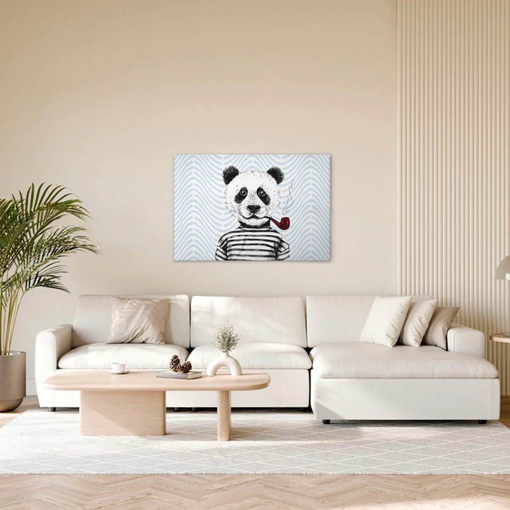 A.S. Création Leinwandbild "Modern Panda 1 - Wandbild Blau Weiß Keilrahmen günstig online kaufen