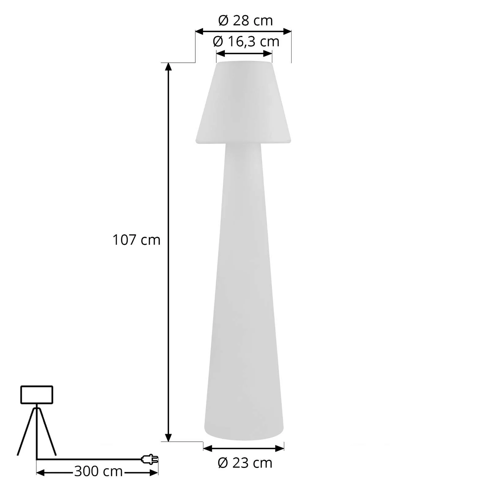 Lucande Terrassenleuchte Gauri, 110 cm, Kunststoff, IP65 günstig online kaufen