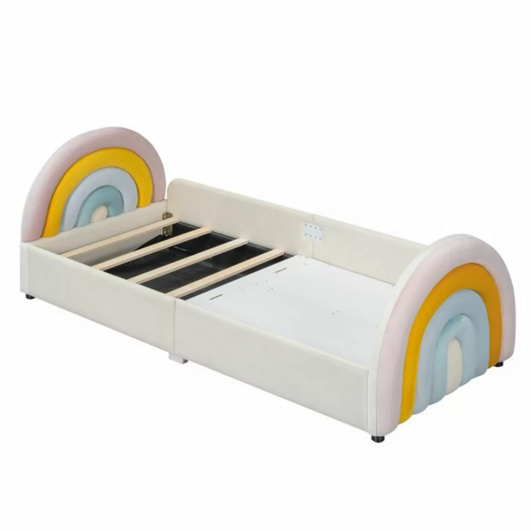 Gotagee Polsterbett Jugendbett 90x200cm Kinderbett Regenbogenform Einzelbet günstig online kaufen