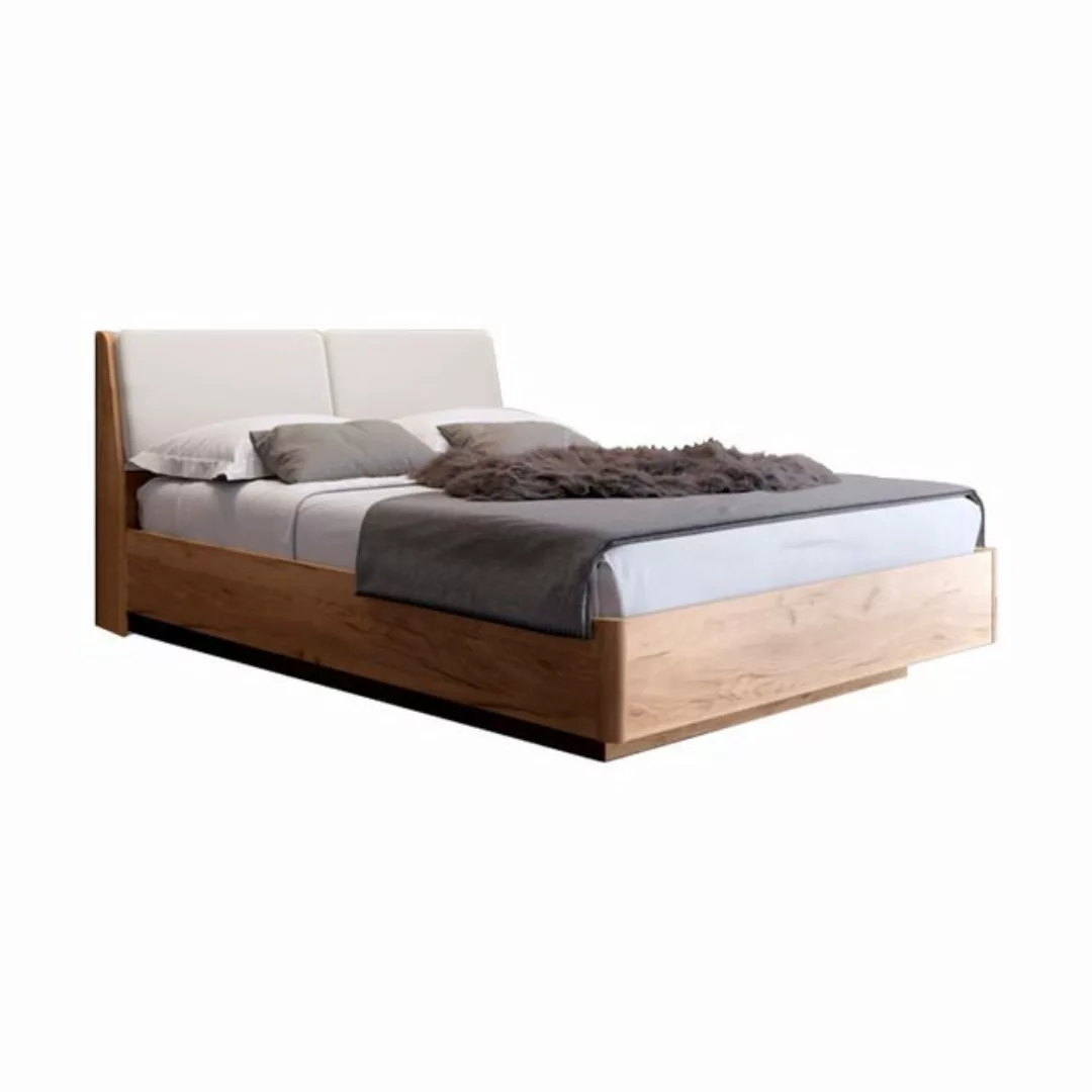 Xlmoebel Bett Modernes Doppelbett aus Holz in eleganter Beige-Optik für sti günstig online kaufen