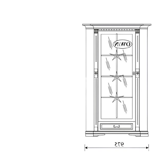 Xlmoebel Vitrine Traditioneller Schaukasten Schrank Glasvitrine Antik OW-N günstig online kaufen