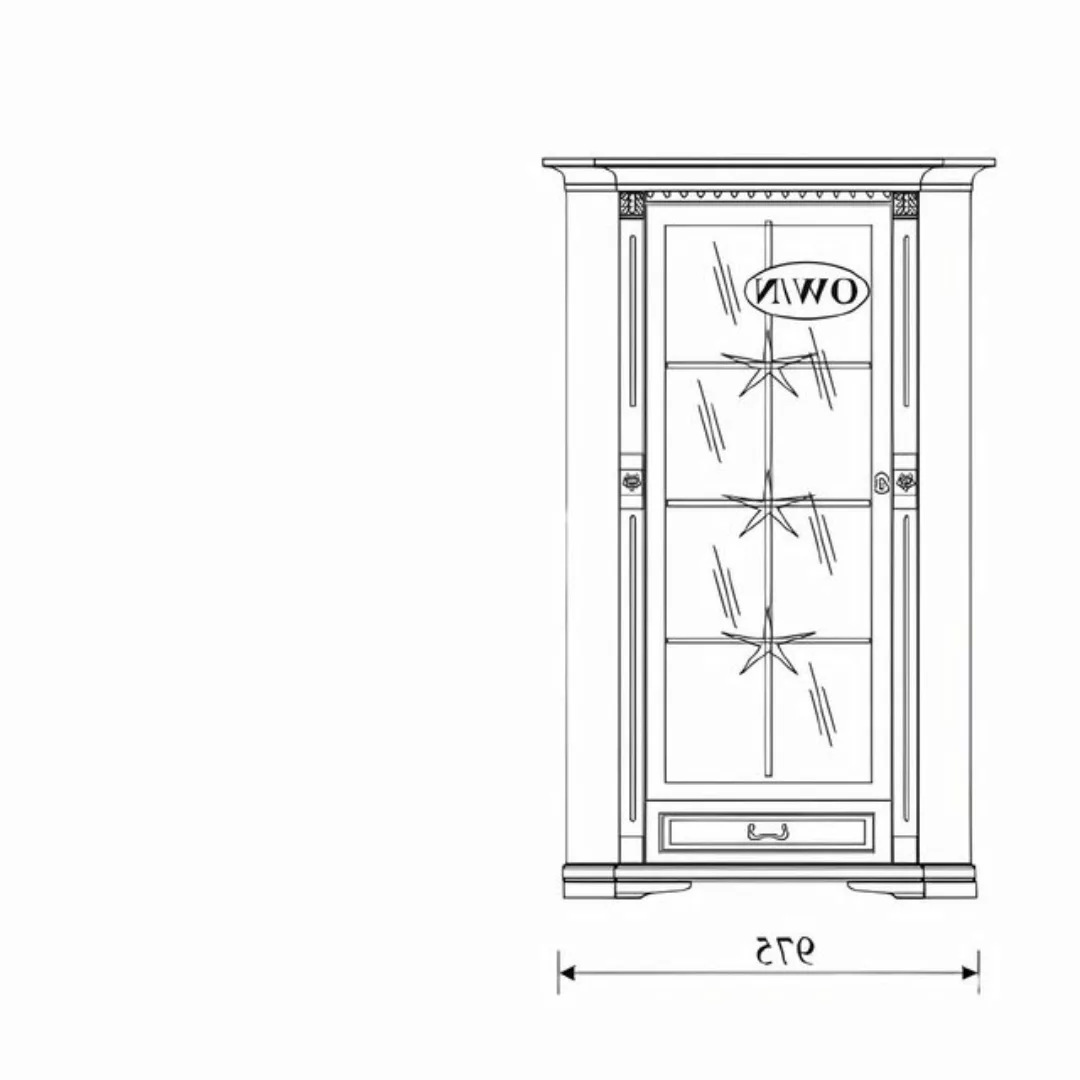 Xlmoebel Vitrine Traditioneller Schaukasten Schrank Glasvitrine Antik OW-N günstig online kaufen