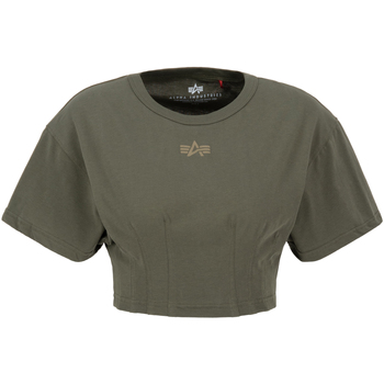 Alpha Industries  T-Shirts & Poloshirts Waisted T-Shirt W - dark olive günstig online kaufen