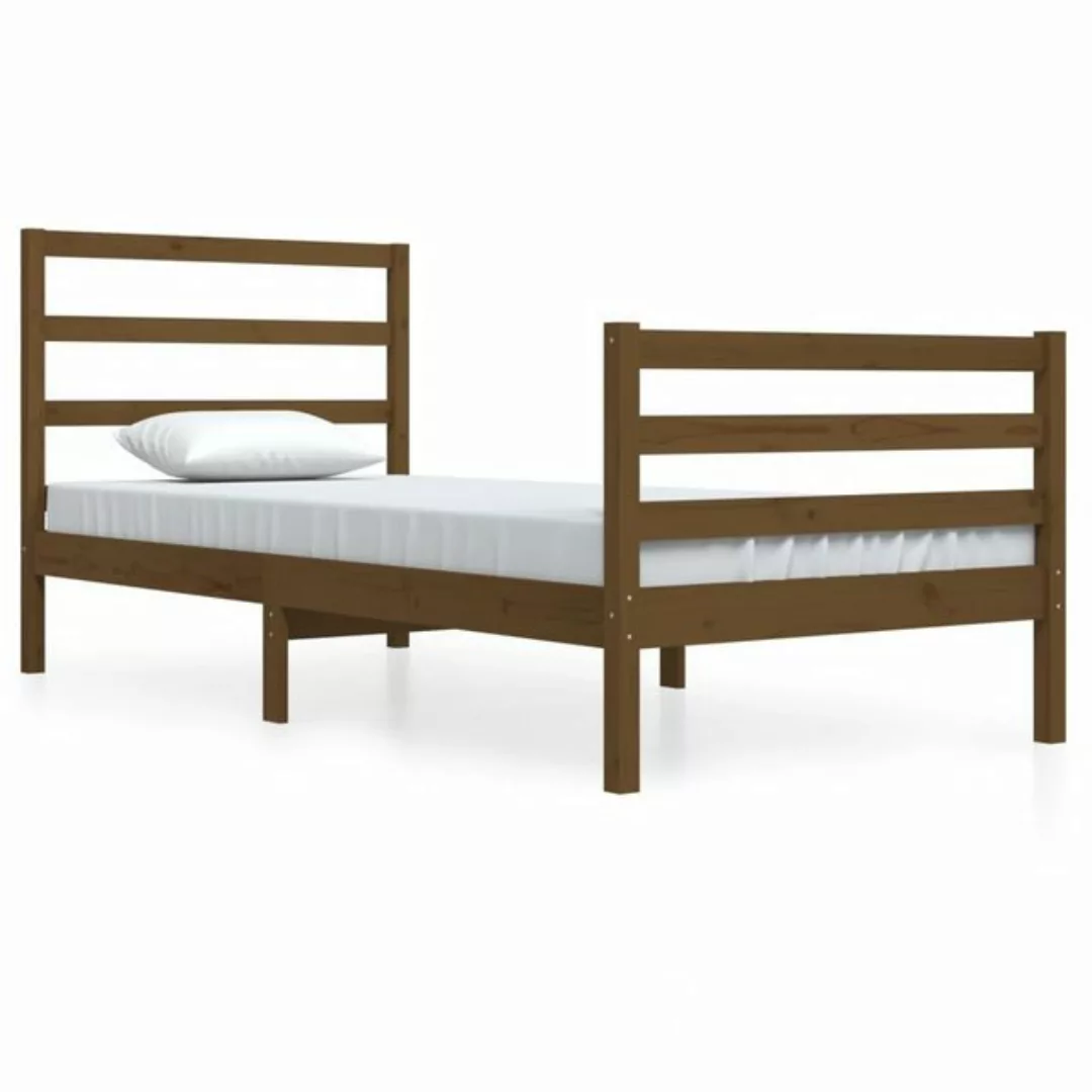 vidaXL Bett Massivholzbett Honigbraun Kiefer 90x200 cm günstig online kaufen