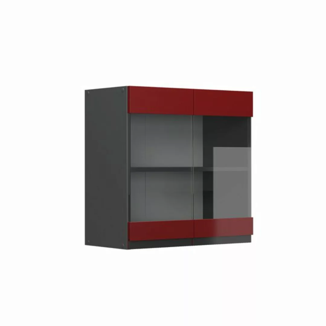 Vicco Glashängeschrank R-Line, Rot/Anthrazit, 60 cm J-Shape günstig online kaufen