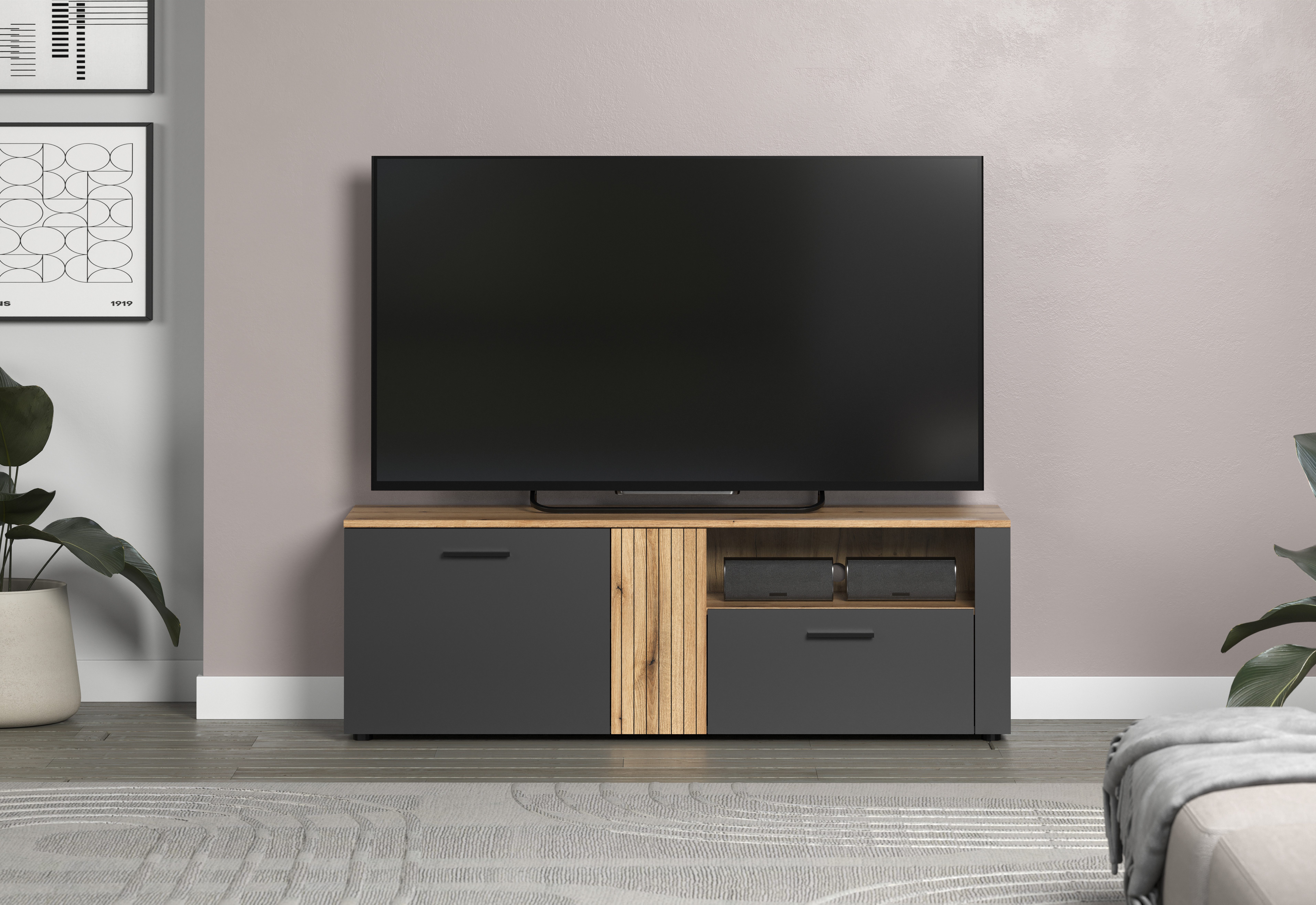INOSIGN TV-Bank "Estepona", (1 St.), TV-Board, 2 Türen, 1 Schublade, 1 Fach günstig online kaufen