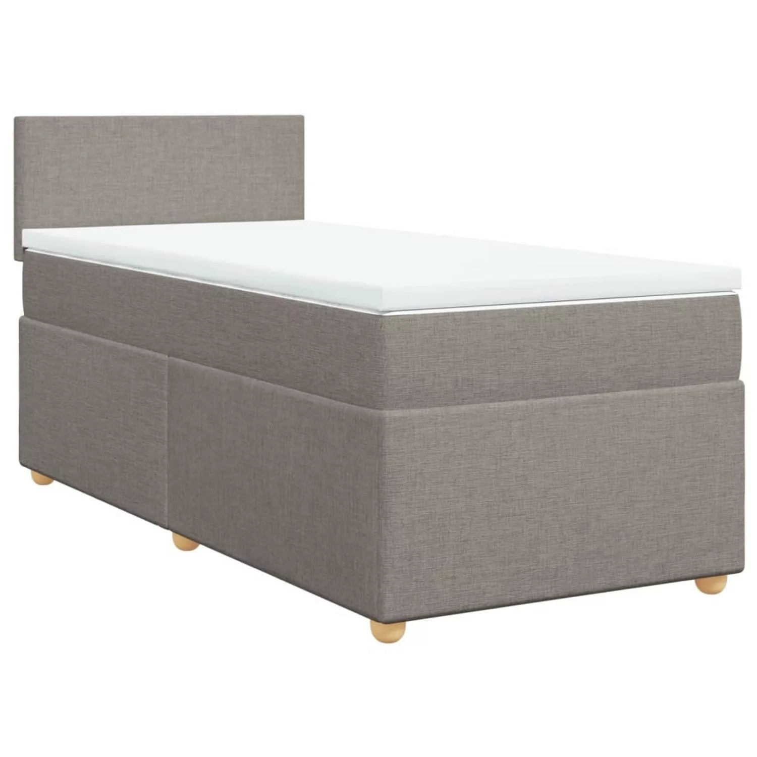 vidaXL Boxspringbett, Boxspringbett mit Matratze Taupe 100x200 cm Stoff günstig online kaufen