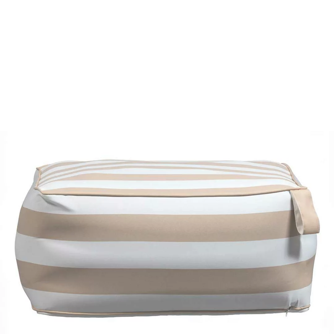 Outdoor Hocker aufblasbar in Beige und Weiß Streifenmuster (2er Set) günstig online kaufen