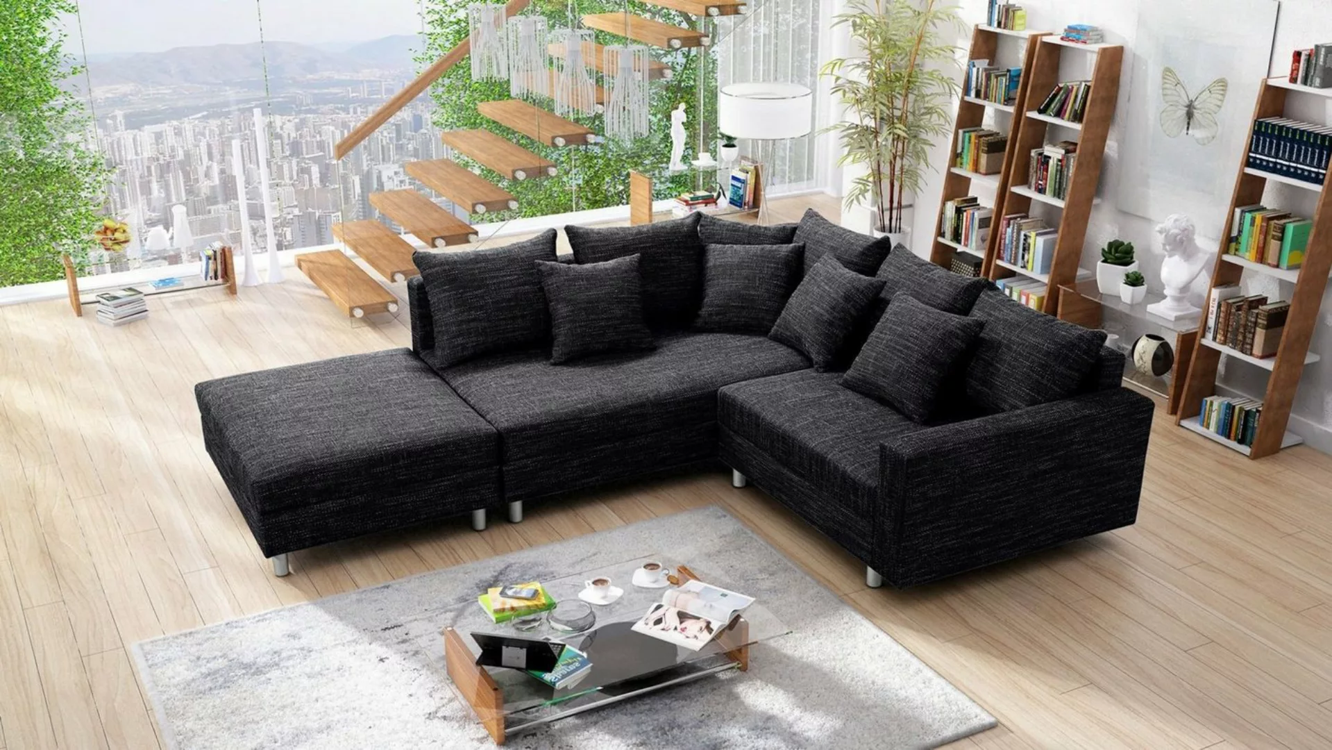 Küchen-Preisbombe Sofa Wohnlandschaft Couch Ecksofa Eckcouch Gewebestoff sc günstig online kaufen