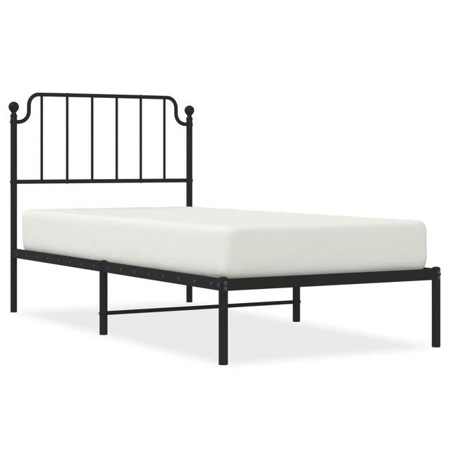 vidaXL Bettgestell Bettgestell mit Kopfteil Metall Schwarz 90x200 cm Bett B günstig online kaufen