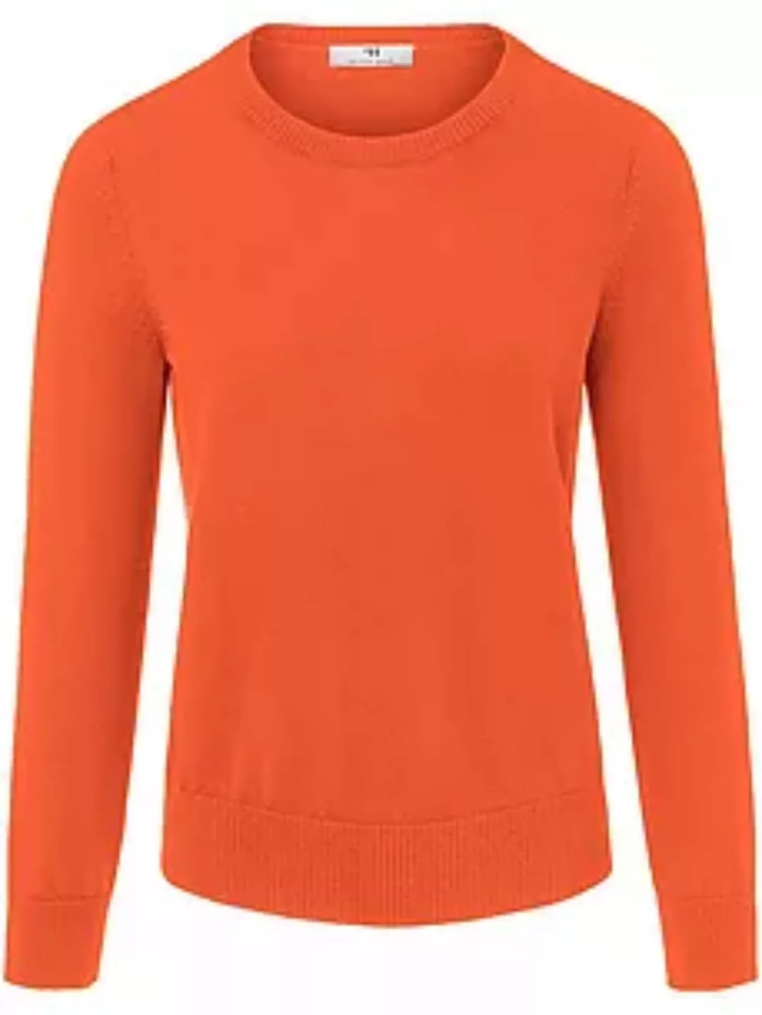 Rundhals-Pullover aus 100% SUPIMA®-­Baumwolle Peter Hahn orange günstig online kaufen