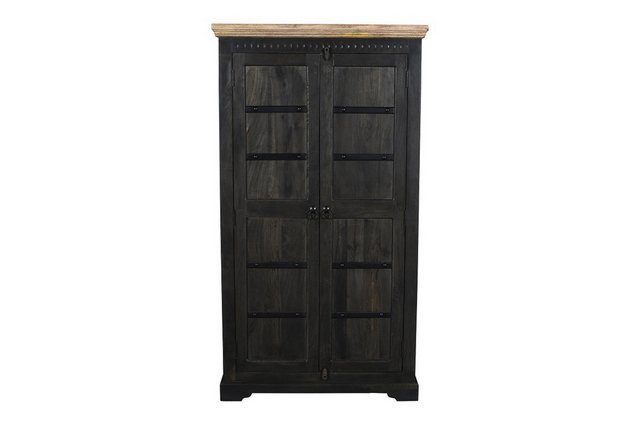 Main Möbel Vitrine Schrank 98x176cm 'Mumbai' Mango natur & schwarz günstig online kaufen