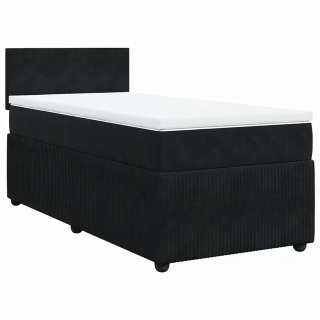 vidaXL Bett Boxspringbett mit Matratze Schwarz 80x200 cm Samt günstig online kaufen