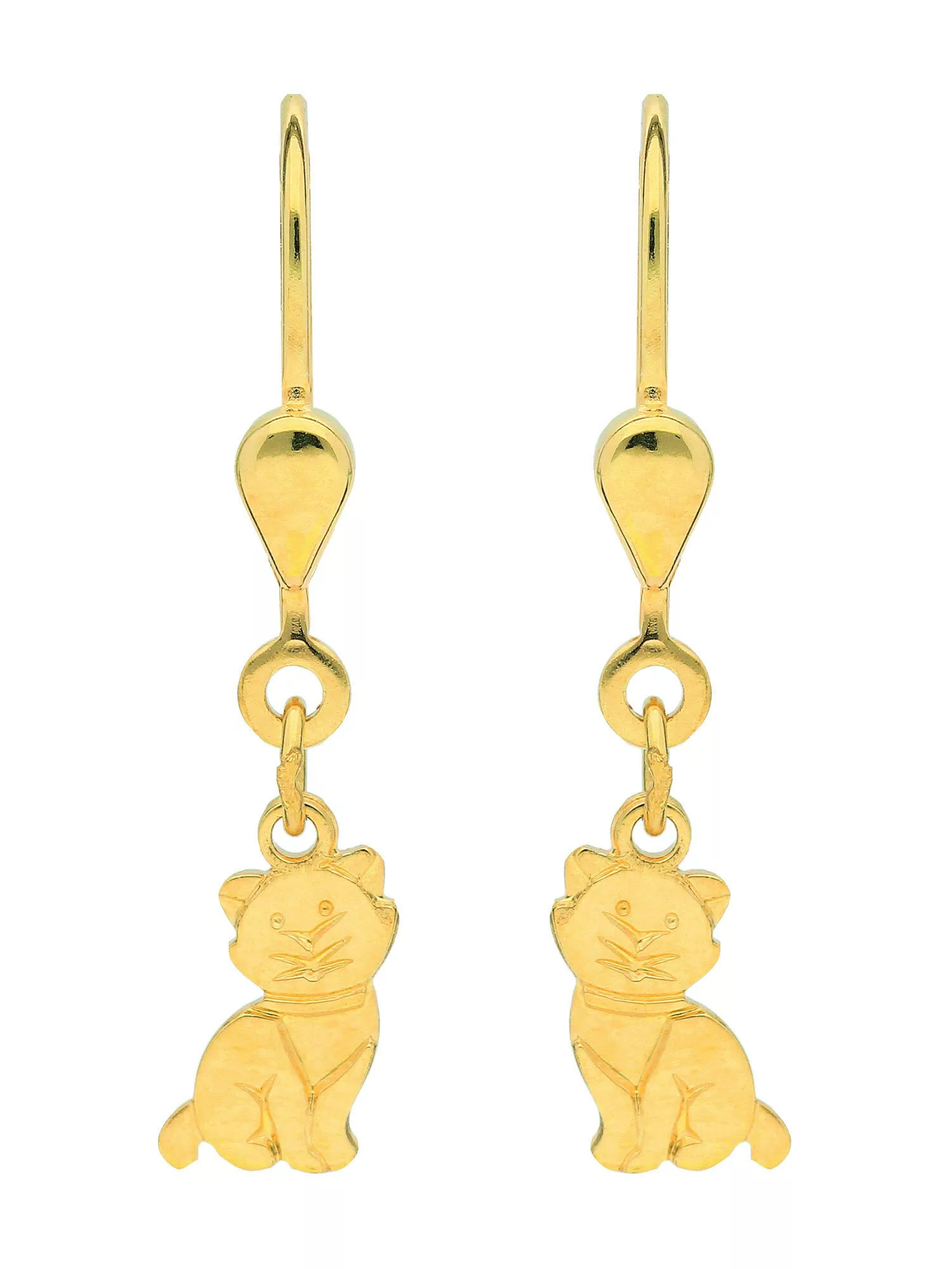 Adelia´s Paar Ohrhänger "585 Gold Ohrringe Ohrhänger Katze", Goldschmuck fü günstig online kaufen
