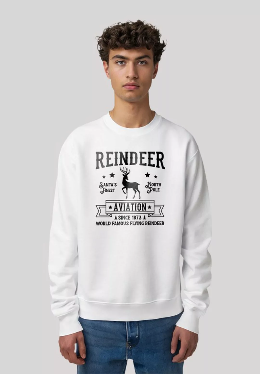 F4NT4STIC Sweatshirt Weihnachten Reindeer Aviation Retro Sign Premium Quali günstig online kaufen