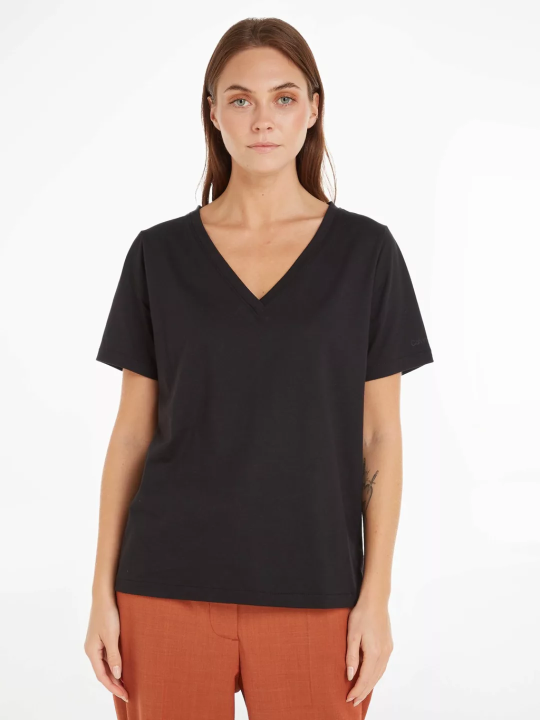 Calvin Klein T-Shirt mit V-Ausschnitt günstig online kaufen