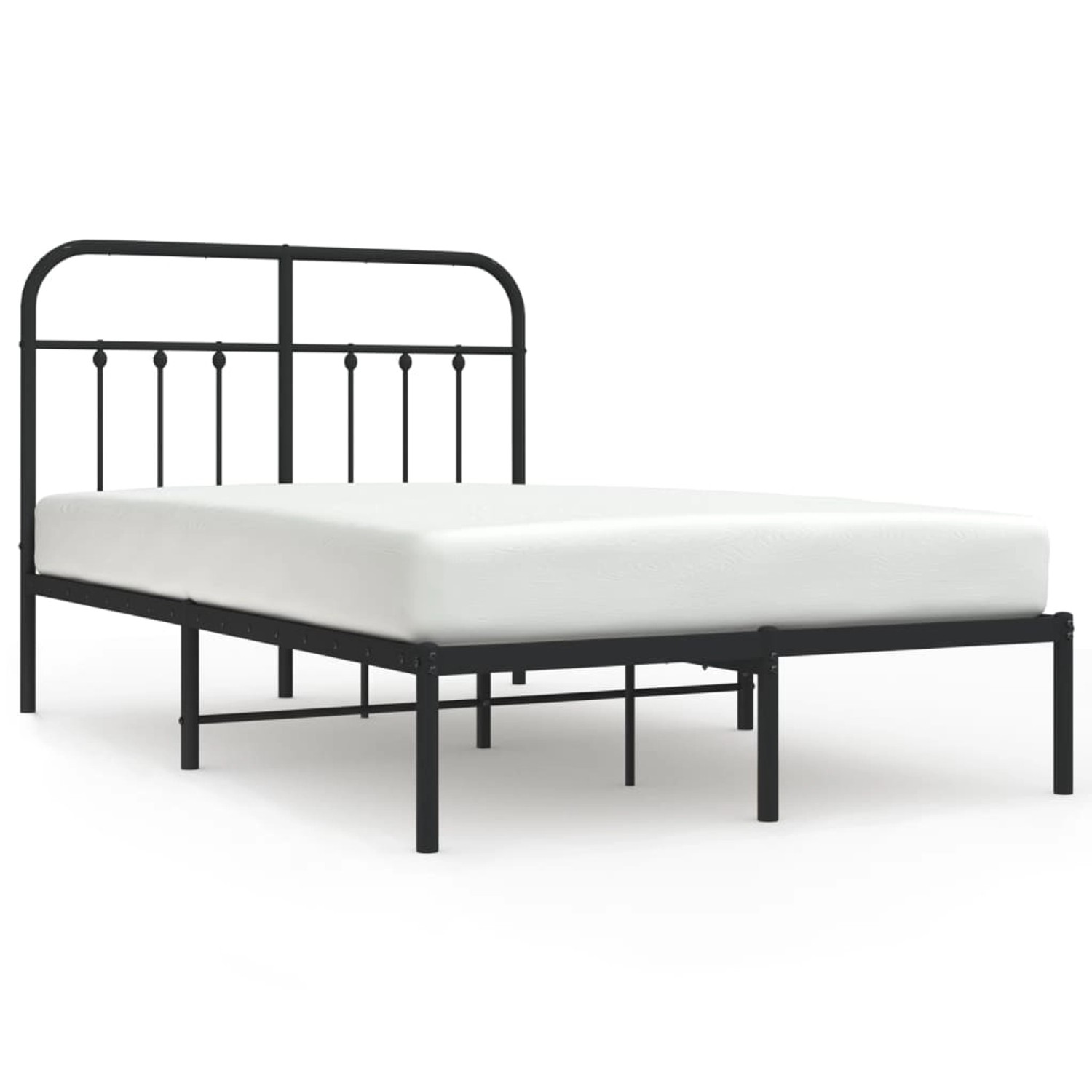 vidaXL Bettgestell mit Kopfteil Metall Schwarz 120x190 cm Modell 41809878 günstig online kaufen