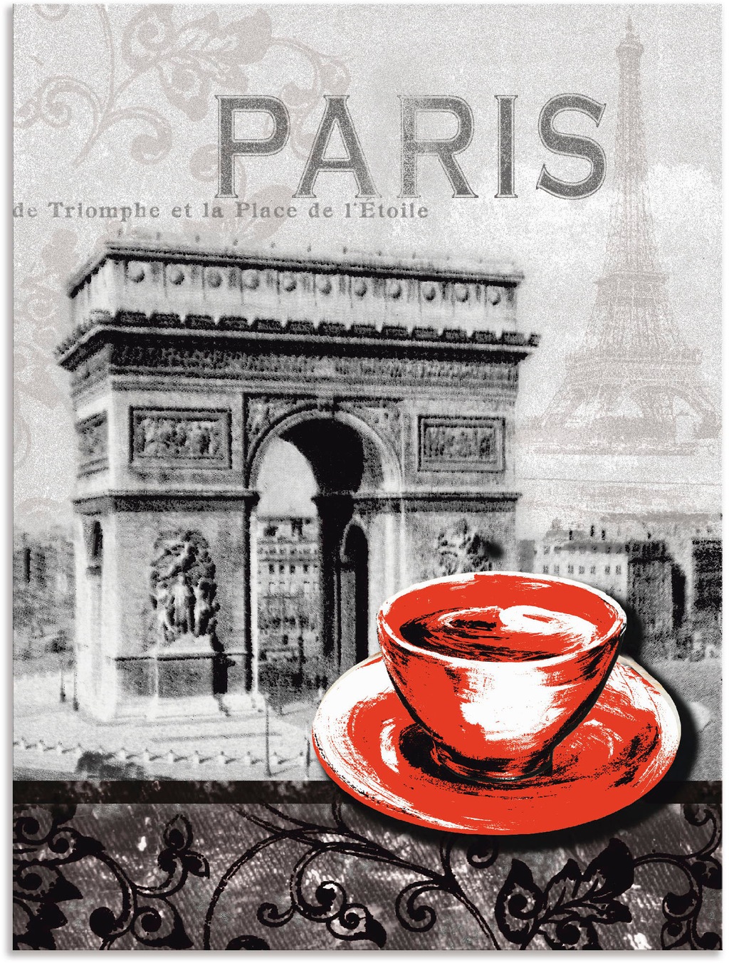 Artland Wandbild "Paris - Café au Lait - Milchkaffee", Gebäude, (1 St.), al günstig online kaufen
