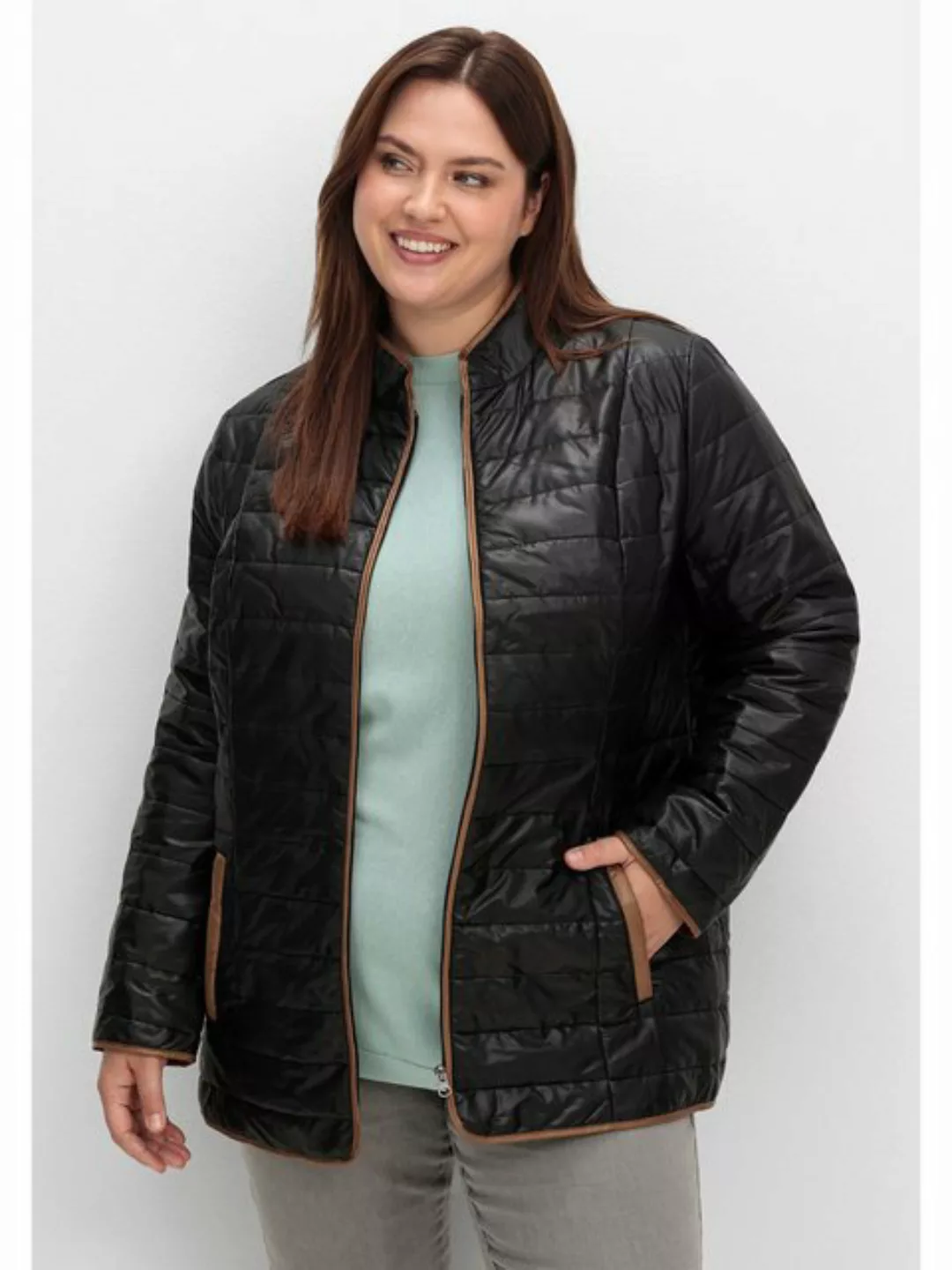 Sheego Steppjacke Große Größen mit Stehkragen und Kontrastdetails günstig online kaufen