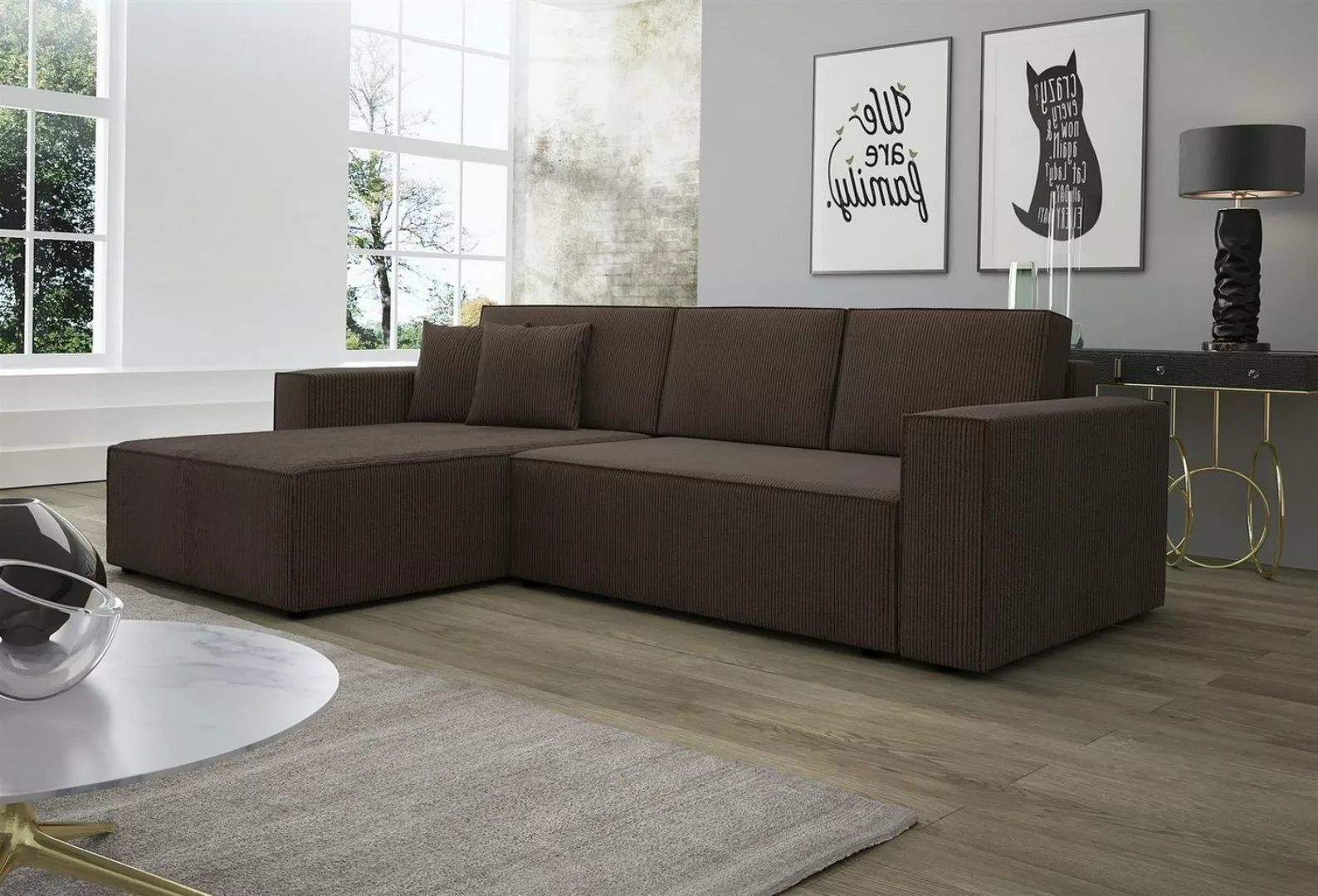 Fun Möbel Ecksofa Ecksofa Schlafsofa Sofa CONOR Stoff oder Kunstleder, inkl günstig online kaufen