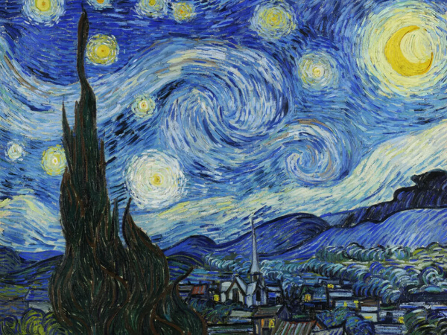 Poster / Leinwandbild - Sternennacht Von Vincent Van Gogh günstig online kaufen