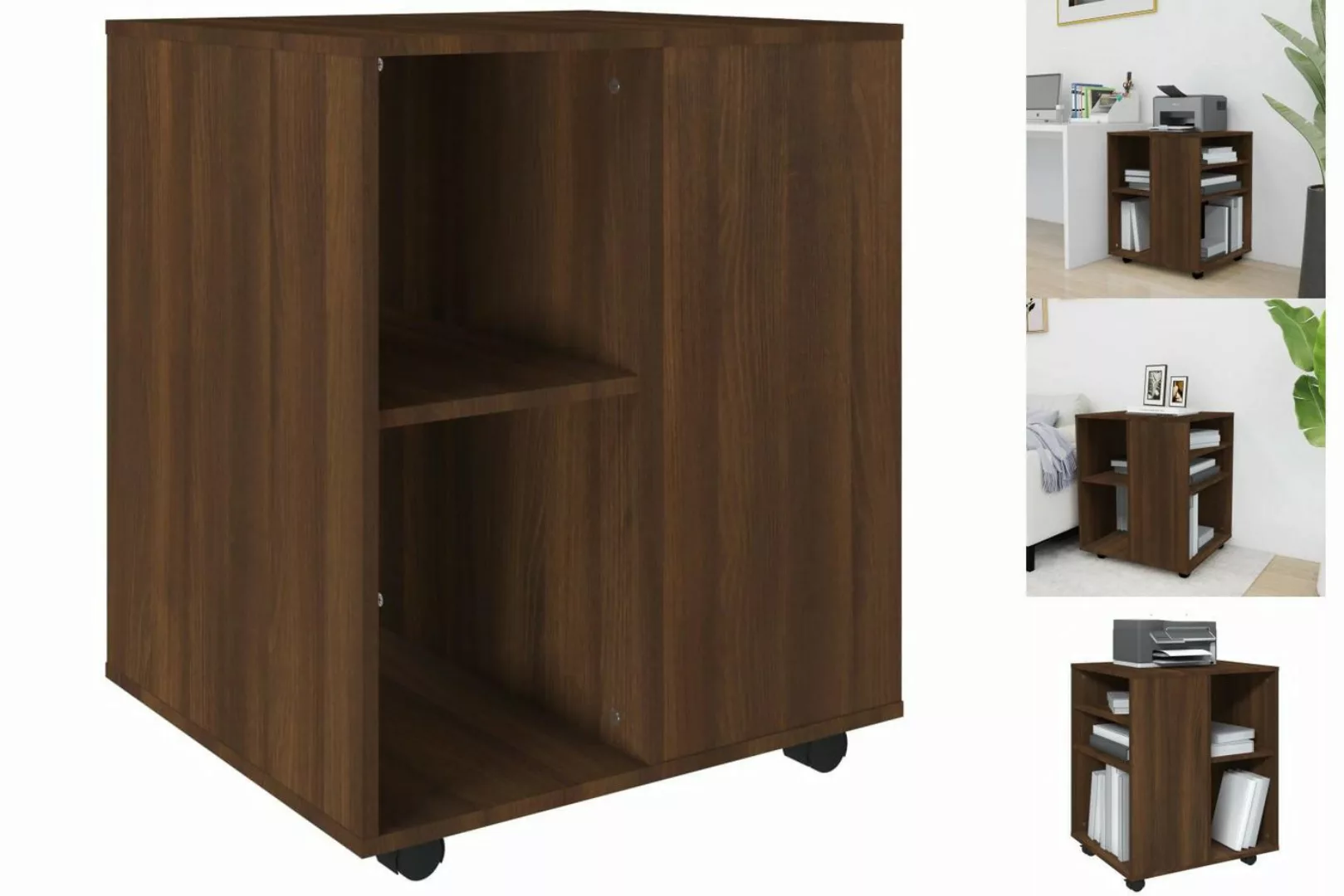 vidaXL Aktenschrank Rollschrank Braun Eichen-Optik 60x53x72 cm Spanplatte günstig online kaufen