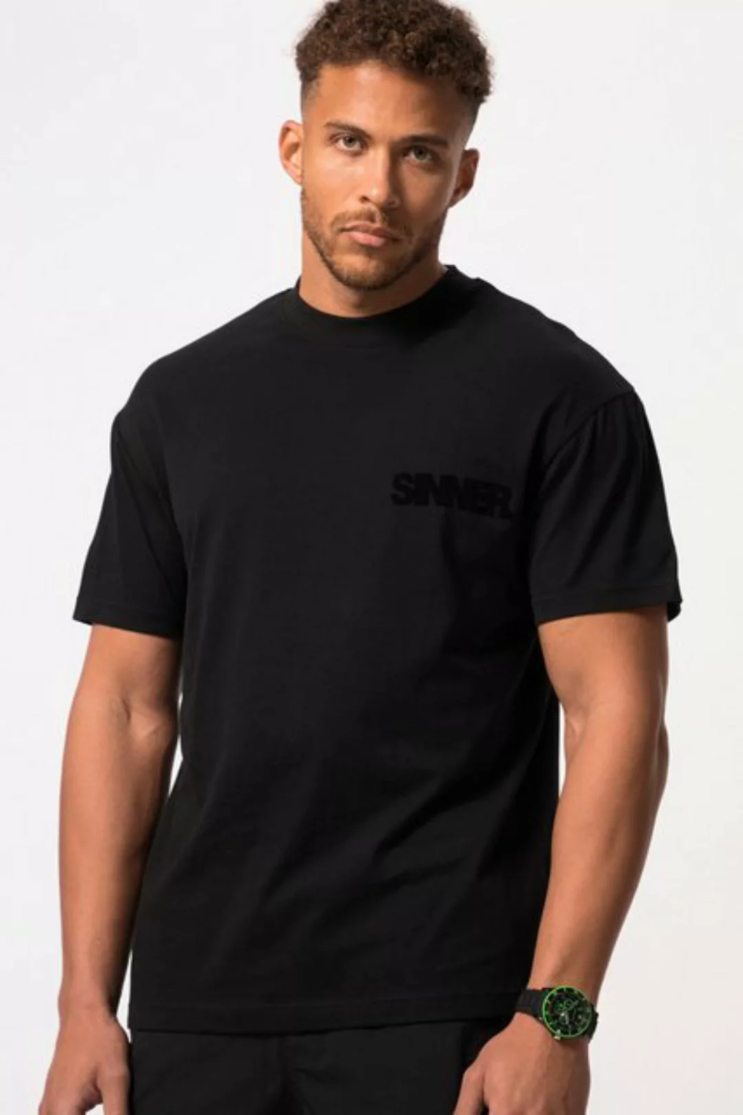 STHUGE T-Shirt STHUGE T-Shirt Halbarm oversized Flock-Print günstig online kaufen