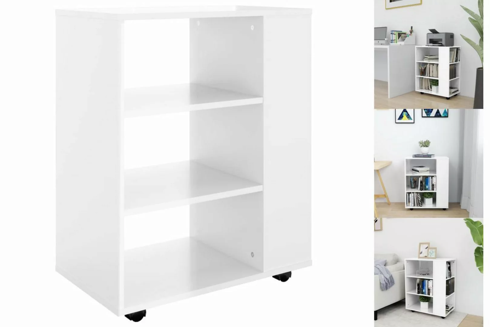 vidaXL Aktenschrank Rollschrank Hochglanz-Weiß 60x35x75 cm Spanplatte günstig online kaufen