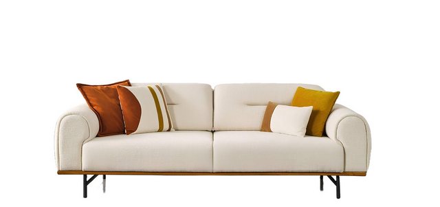 JVmoebel 3-Sitzer Modern Sofa 3 Sitzer Luxus Beige Design Möbel in Wohnzimm günstig online kaufen