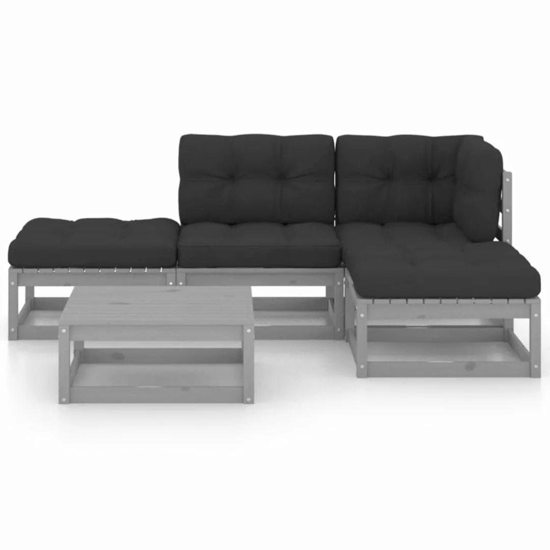 5-tlg. Garten-lounge-set Mit Kissen Kiefer Massivholz günstig online kaufen