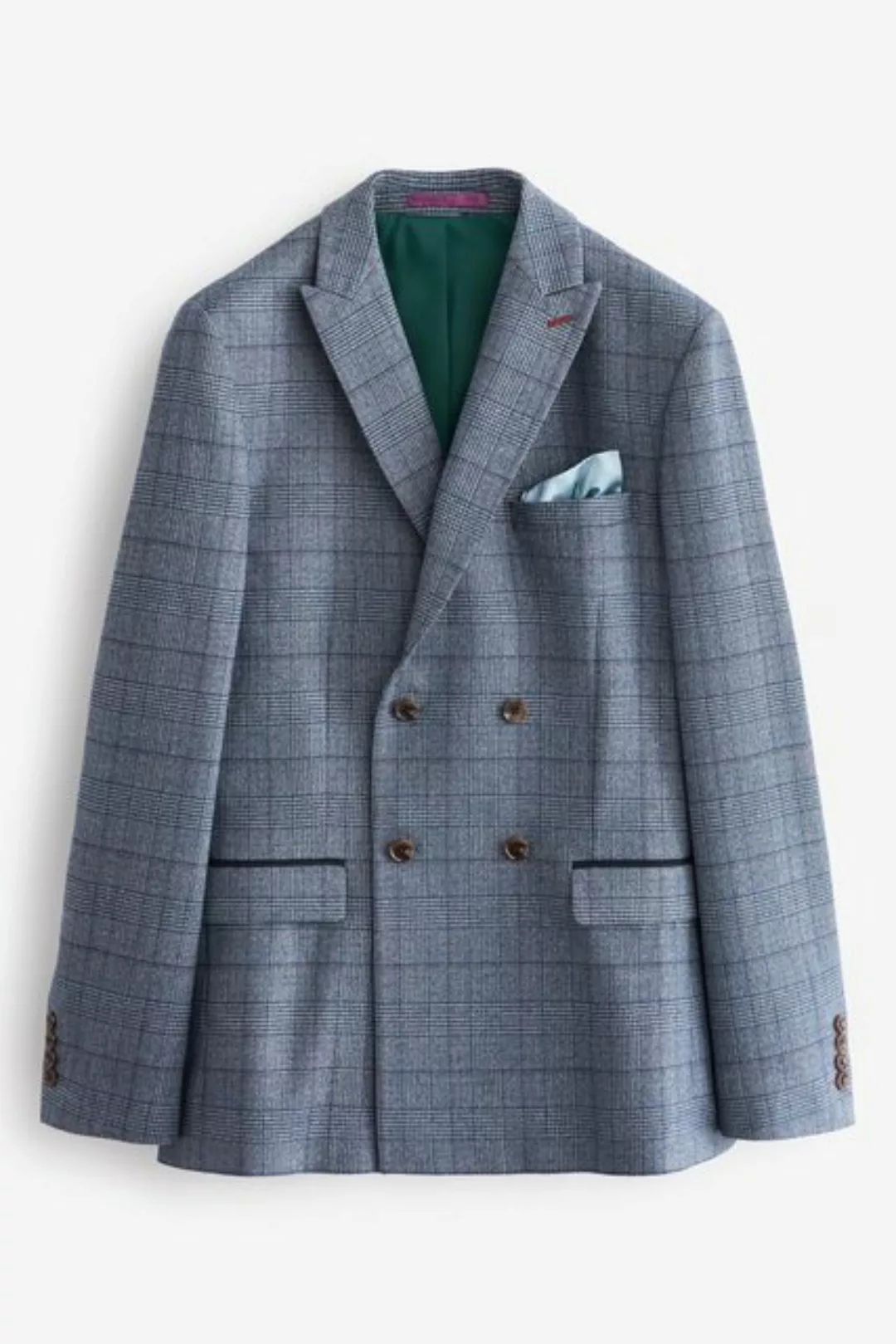 Next Baukastensakko Anzug mit Karomuster: Slim Fit doppelreihige Jacke (1-t günstig online kaufen