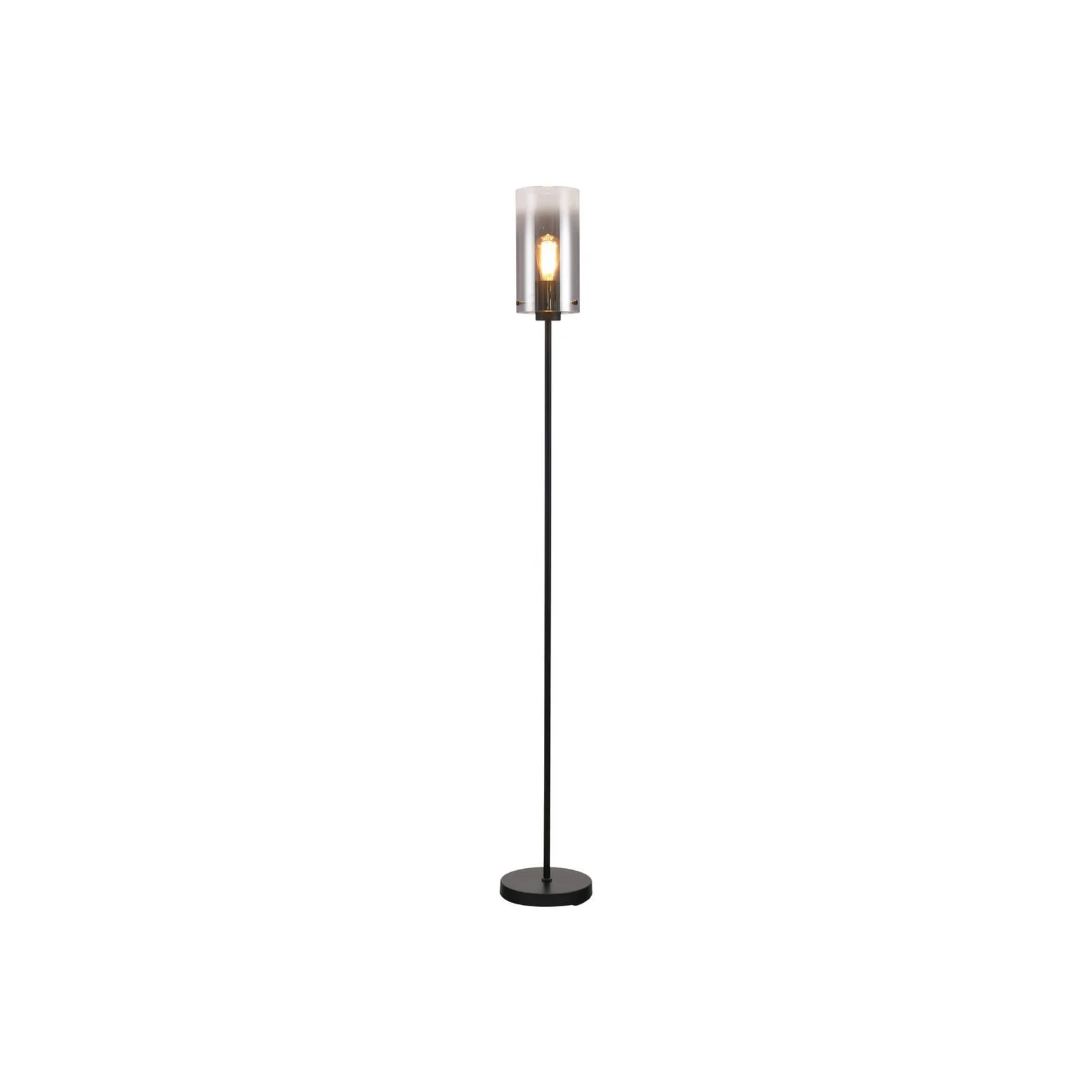 Stehlampe Ventotto, schwarz/rauch, Höhe 165 cm, Metall/Glas günstig online kaufen