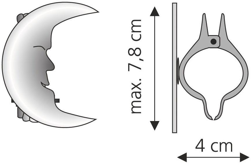 Liedeco Dekoklammer »Mond«, (Packung, 2 St.), für Gardinen, Vorhänge günstig online kaufen