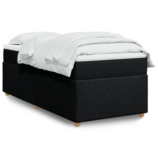 furnicato Bettgestell Boxspringbett mit Matratze Schwarz 80x200 cm Stoff günstig online kaufen